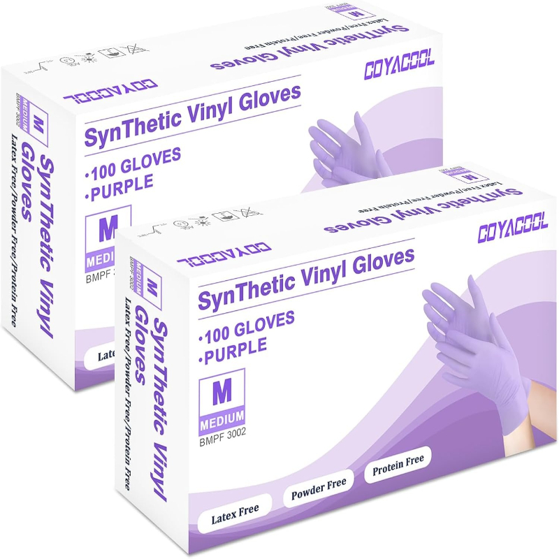 Exam Glove Nitrile - Guantes de Nitrilo Morados Desechables, Sin