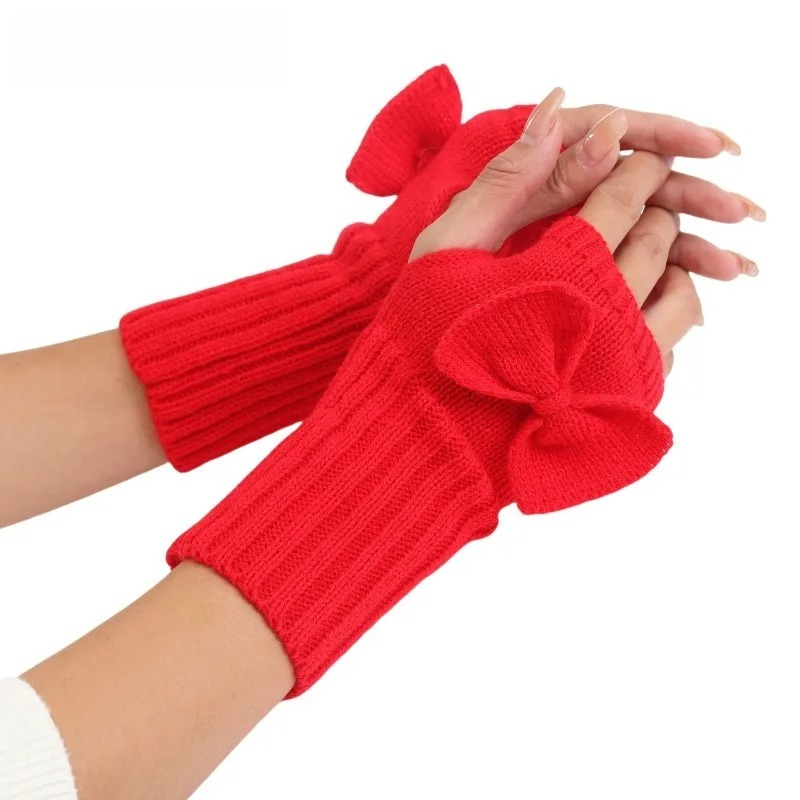 Fingerless Glove Knit - Guantes sin dedos con lazo tejido