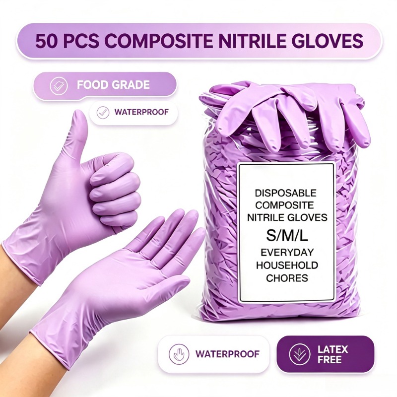 Exam Glove Nitrile - 50 Guantes de Nitrilo Desechables Color