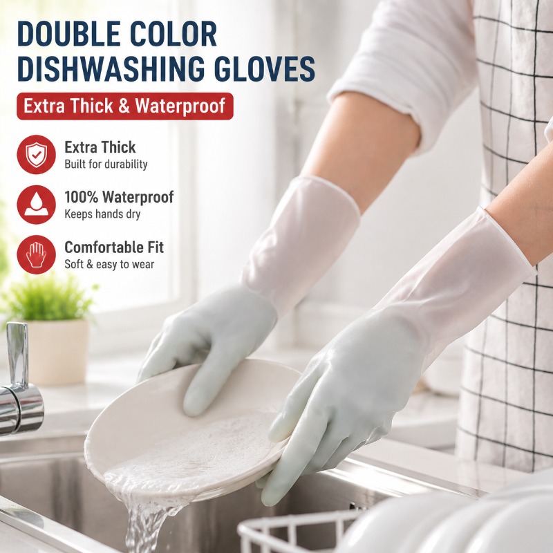 Guantes de PVC de Doble Color  - Dish Glove Rubber reseña y precio