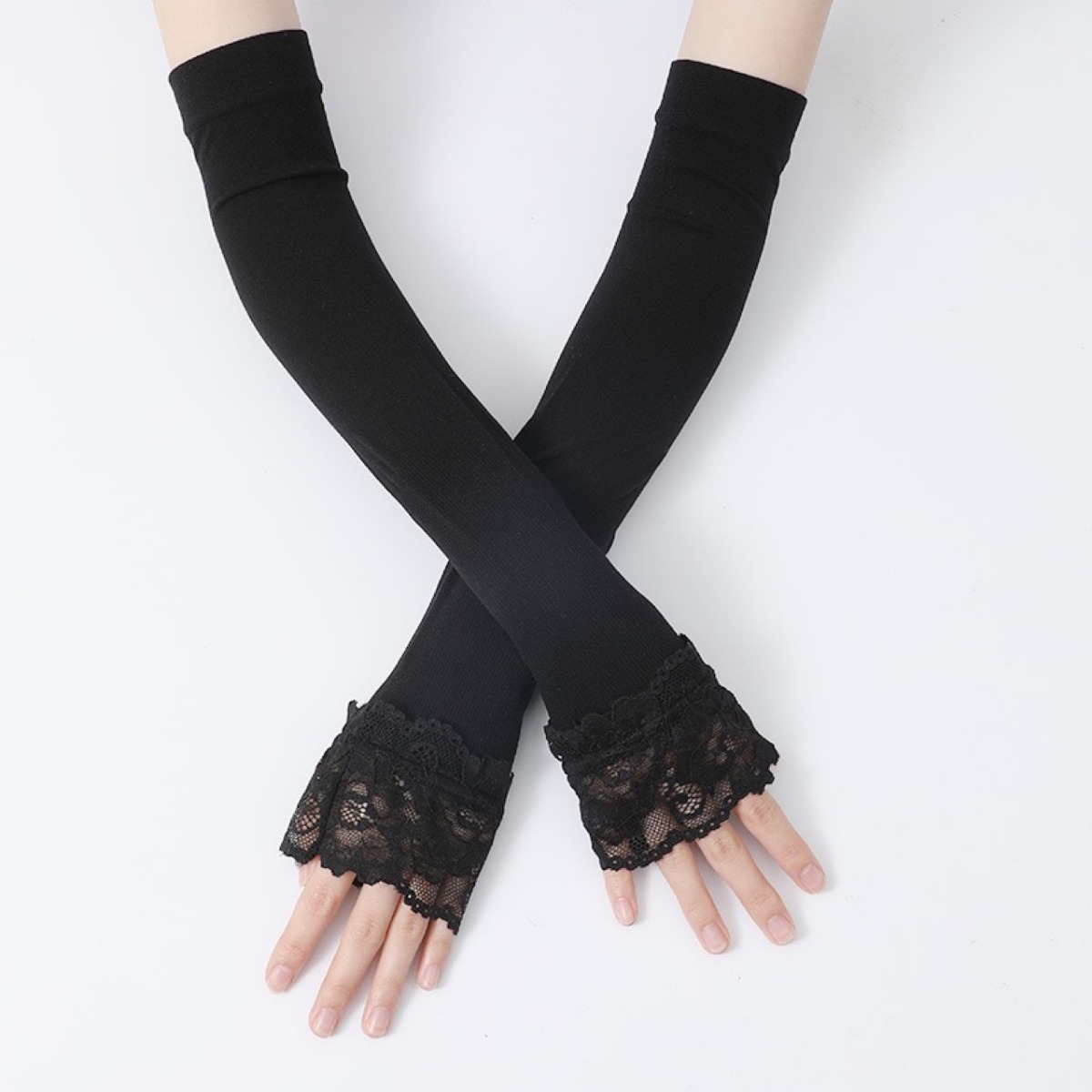 Guantes Largos Elásticos sin D - Fingerless Glove Knit reseña y precio