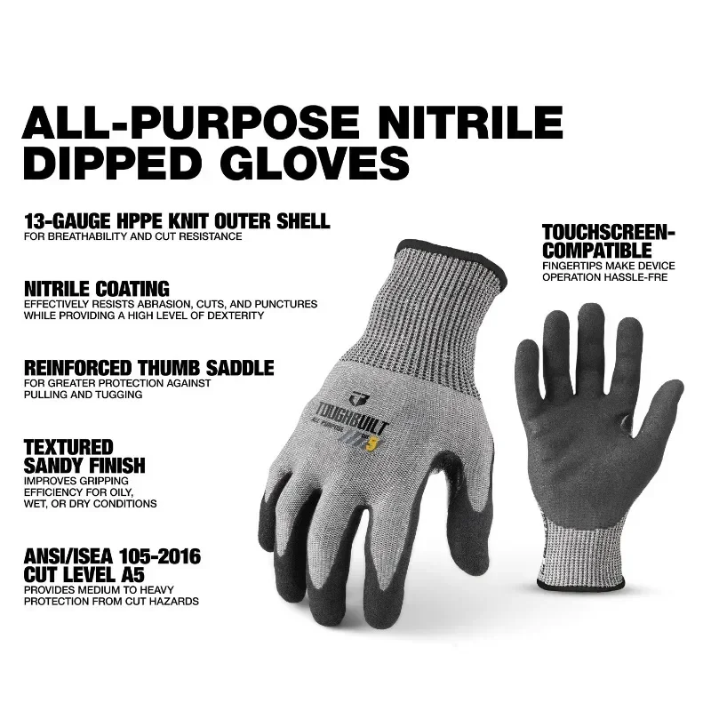 ToughBuilt TB-P2-112-5-L nitri - Cut Resistant Glove reseña y precio